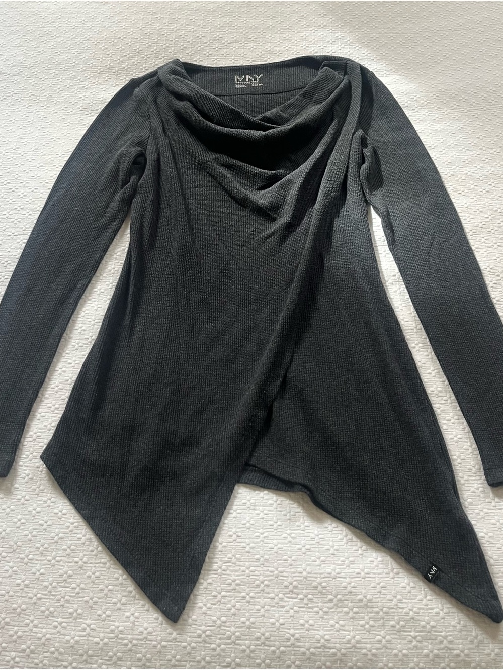 Marc New York Performance Grey Draped Asymmetrical Women's Sweater